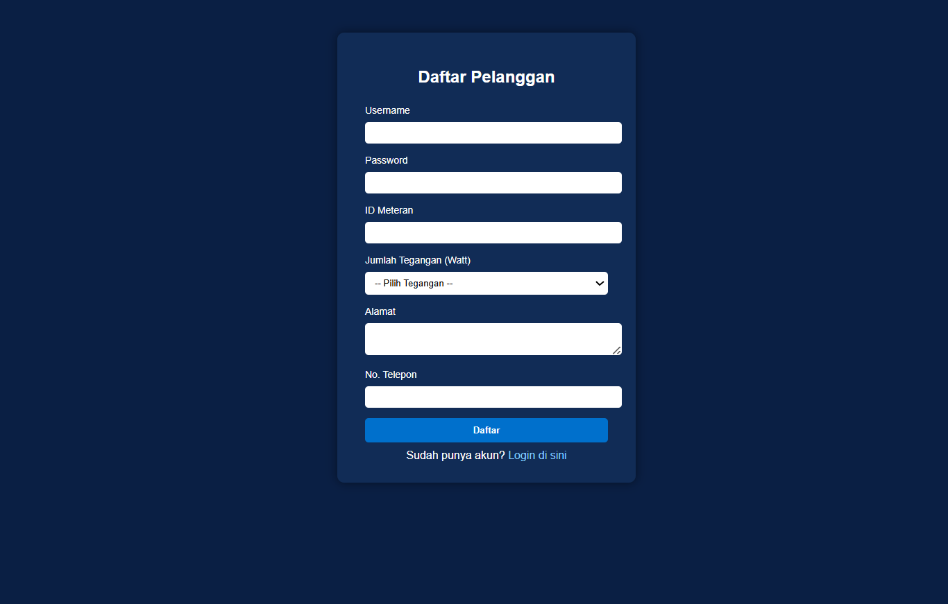 Simple Project Pembayaran Listrik